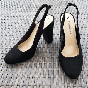 Black Heels, Sling Back Women's Shoes
